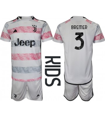 Juventus Gleison Bremer #3 Segunda Equipación Niños 2023-24 Manga Corta (+ Pantalones cortos)